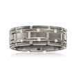 Men's 8mm Tungsten Carbide Link Wedding Ring