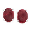 18.00 ct. t.w. Opaque Ruby Stud Earrings in Sterling Silver