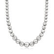Italian Sterling Silver Graduated Bead Necklace