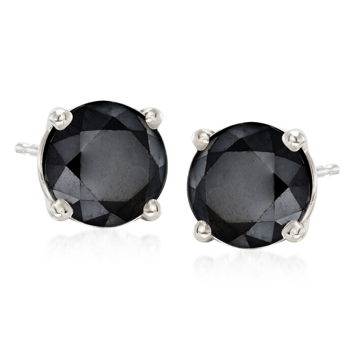 3.00 ct. t.w. Black Diamond Stud Earrings in Sterling Silver