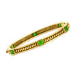 C. 1990 Vintage Judith Ripka 2.10 ct. t.w. Green Tourmaline Bangle Bracelet in 18kt Yellow Gold