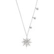 .10 ct. t.w. Diamond Starburst Pendant Necklace in Sterling Silver