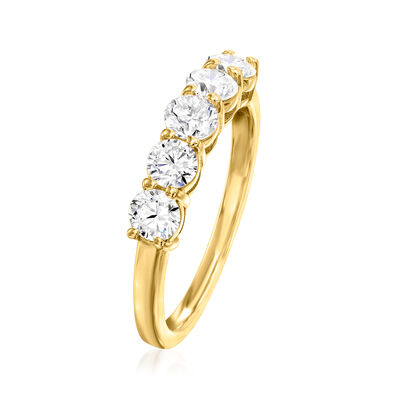1.00 ct. t.w. Lab-Grown Diamond Five-Stone Ring in 14kt Yellow Gold