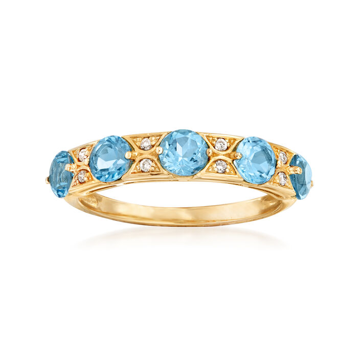 1.60 ct. t.w. Swiss Blue Topaz Ring in 14kt Yellow Gold