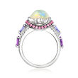 Opal and 2.20 ct. t.w. Multi-Gemstone Ring in Sterling Silver