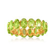 7.10 ct. t.w. Peridot Eternity Band in 18kt Gold Over Sterling