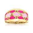 Italian Tonal Pink Enamel Ring in 18kt Gold Over Sterling
