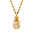Italian 2.30 ct. t.w. CZ Pineapple Pendant Necklace in 18kt Gold Over Sterling