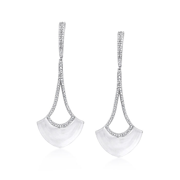 .94 ct. t.w. Diamond Fan Drop Earrings in Sterling Silver