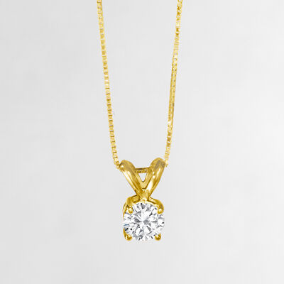 .50 Carat Diamond Solitaire Necklace in 14kt Yellow Gold