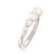 2.5mm-6mm Graduated Cultured Pearl Ring in Sterling Silver