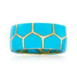 C. 1980 Vintage Aqua Howlite Ring in 14kt Yellow Gold