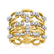 .64 ct. t.w. Diamond Multi-Row Link Ring in 18kt Two-Tone Gold