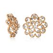 C. 1950 Vintage 2.70 ct. t.w. Diamond Floral Clip-On Earrings in 14kt Yellow Gold