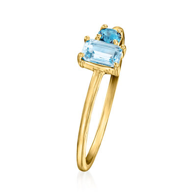 .40 ct. t.w. London and Sky Blue Topaz Toi et Moi Ring in 14kt Yellow Gold