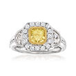 2.15 ct. t.w. White and Yellow Diamond Ring in 18kt Two-Tone Gold