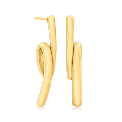 Italian 18kt Gold Over Sterling Twisted Earrings