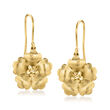 Italian 14kt Yellow Gold Flower Drop Earrings