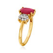 2.20 Carat Ruby and .35 ct. t.w. Diamond Cluster Ring in 14kt Yellow Gold