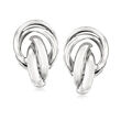 Italian Sterling Silver Knot Clip-On Earrings