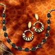 Italian Zebra-Print Enamel Circle Drop Earrings in 18kt Gold Over Sterling