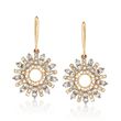 .80 ct. t.w. Diamond Start Burst Drop Earrings in 14kt Yellow Gold