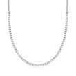 6.25 ct. t.w. CZ Adjustable Tennis Necklace in Sterling Silver