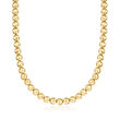 Italian 7mm 14kt Yellow Gold Bead Necklace