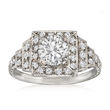 C. 1930 Vintage 1.47 ct. t.w. Diamond Ring in Platinum
