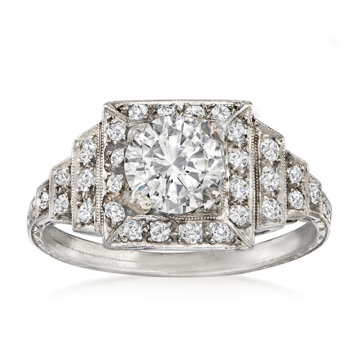 C. 1930 Vintage 1.47 ct. t.w. Diamond Ring in Platinum