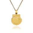 14kt Yellow Gold Scallop Shell Pendant Necklace