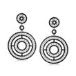 4.70 ct. t.w. Black and White Diamond Circle Drop Earrings in 18kt White Gold