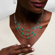 Green Chalcedony Three-Strand Necklace in Sterling Silver