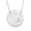 Sterling Silver Personalized Monogram Disc Necklace