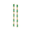 2.70 ct. t.w. Emerald and .16 ct. t.w. Diamond Linear Drop Earrings in 14kt Yellow Gold