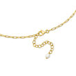 4.5-11.5mm Cultured Pearl Paper Clip Link Necklace in 18kt Gold Over Sterling