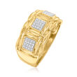 .15 ct. t.w. Diamond Square Cluster Ring in 18kt Gold Over Sterling