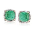 5.50 ct. t.w. Emerald and .27 ct. t.w. Diamond Earrings in 14kt Yellow Gold