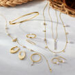 4-4.5mm Cultured Pearl C-Hoop Drop Earrings in 14kt Yellow Gold