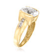 C. 1980 Vintage 3.00 Carat Rock Crystal Ring with Diamond Accents in 10kt Yellow Gold