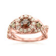 Le Vian &quot;Creme Brulee&quot; 1.30 ct. t.w. Chocolate and Nude Diamond Circle Ring in 14kt Strawberry Gold