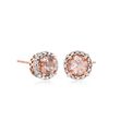 1.00 ct. t.w. Morganite and .16 ct. t.w. Diamond Halo Stud Earrings in 14kt Rose Gold