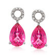 6.50 ct. t.w. Pink Topaz Pear-Shaped Earring Charms in Sterling Silver 
