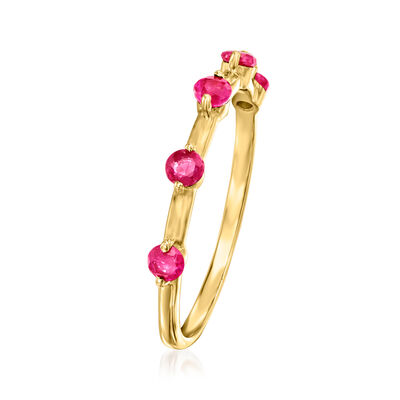 .40 ct. t.w. Ruby Station Ring in 14kt Yellow Gold
