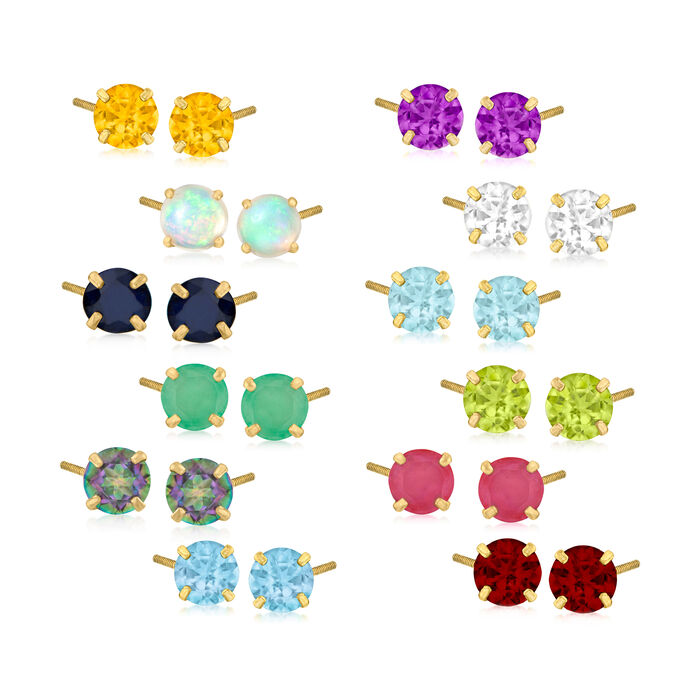 Child's .60 ct. t.w. Birthstone Stud Earrings in 14kt Yellow Gold