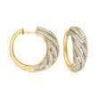 .95 ct. t.w. Diamond Open-Space Swirl Hoop Earrings in 14kt Yellow Gold
