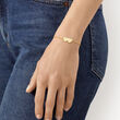 14kt Yellow Gold Double-Heart Bracelet with Diamond Accent