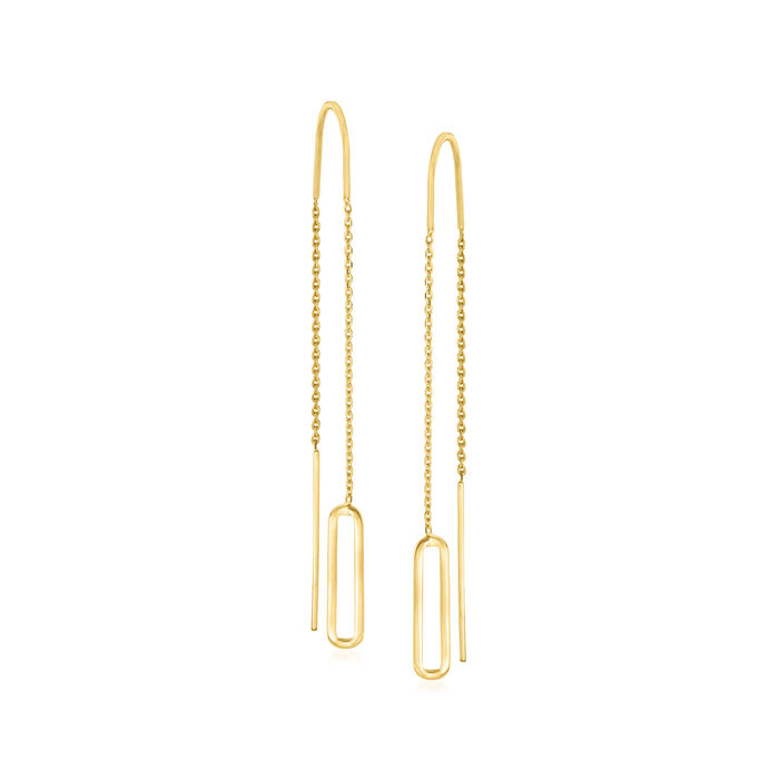 14kt Yellow Gold Paper Clip Threader Earrings