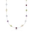 14.82 ct. t.w. Multi-Stone Station Necklace in Sterling Silver