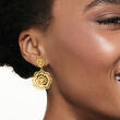 Italian 18kt Gold Over Sterling Floral Lace Drop Earrings